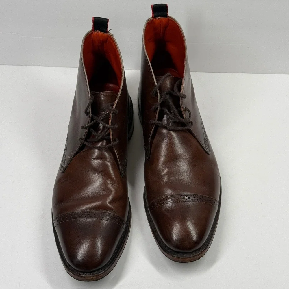 Allen Edmonds Bleecker Street Cap Toe Chukka Dress Boots Brown Size 9.5